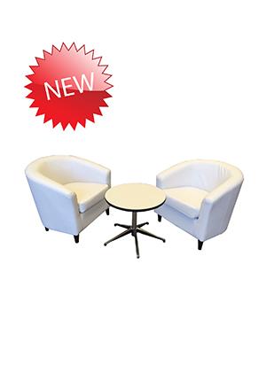 New Tub Chair Set White Pyramid Displays